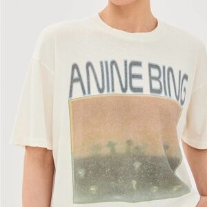 Anine Bing Cream Logo T-Shirt
